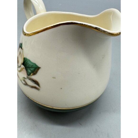 Cavalier Eggshell Porcelain Creamer & Sugar Magnolia Flower Design & Gold READ - Picture 15 of 16